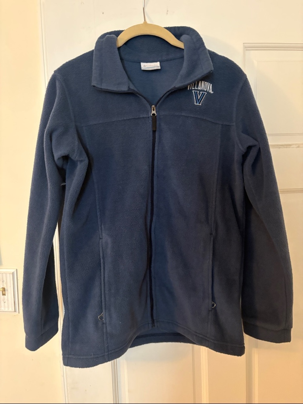 EUC Villanova Columbia Youth Large (14/16) Navy Full-Zip Fleece Jacket